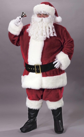 Picture of Costumes For All Occasions Fw7503 Santa Suit Prem Plsh Crimsn
