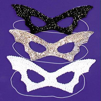 Picture of Costumes For All Occasions Ti15Wt Bat Mask Sequin White