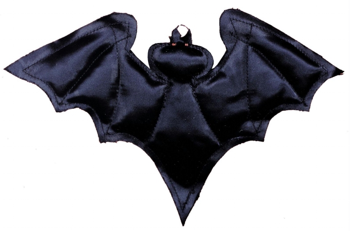 Picture of Morris Costumes BB290 Drac Bat Bowtie with Bead Eyes and Topstitch Detailing - Black