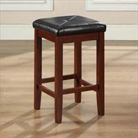 Picture of Crosley Furniture CF500524-MA Upholstered Square Seat Bar Stool in Vintage Mahogany Finish with 24 Inch Seat Height.