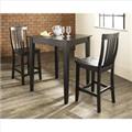 Crosley Furniture KD320007BK 3 Piece Pub Dining Set with Tapered Leg and School House Stools in Black Finish Crosley Furniture KD320007BK 3 Piece Pub Dining Set with Tapered Leg and School House Stools in Black Finish