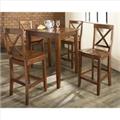 Crosley Furniture KD520005CH 5 Piece Pub Dining Set with Tapered Leg and X-Back Stools in Classic Cherry Finish Crosley Furniture KD520005CH 5 Piece Pub Dining Set with Tapered Leg and X-Back Stools in Classic Cherry Finish