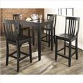 Crosley Furniture KD520007BK 5 Piece Pub Dining Set with Tapered Leg and School House Stools in Black Finish Crosley Furniture KD520007BK 5 Piece Pub Dining Set with Tapered Leg and School House Stools in Black Finish