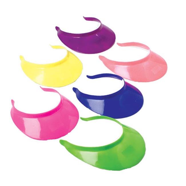 US Toy Company H103 Neon Plastic Visors - Pack of 12