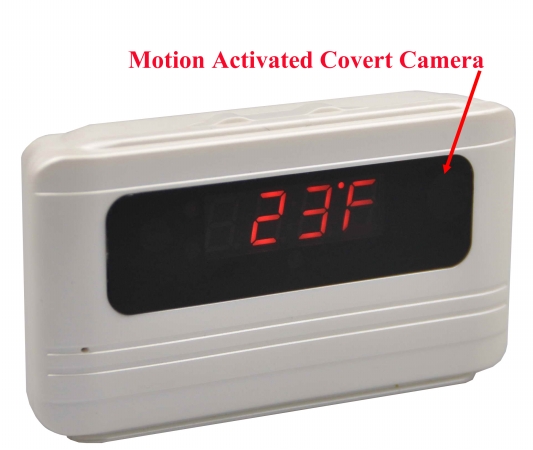 Picture of Secuvox Motion Detection HD Covert Camera Talking Alarm Clock with Soothing Music (White)