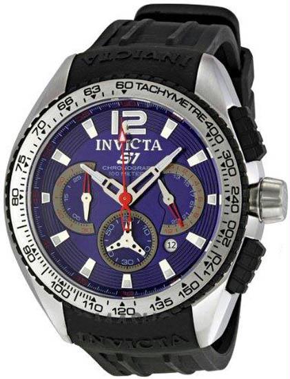 Picture of Invicta 1451 Mens Stainless Steel S1 Chronograph Blue Dial Black Rubber Watch