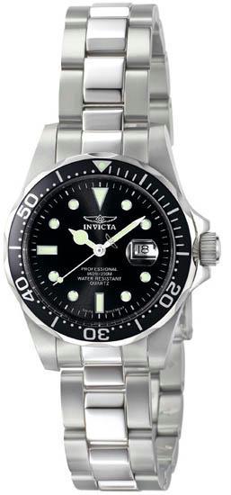 Picture of Invicta 4862 Womens Stainless Steel Pro Diver Black Dial Watch
