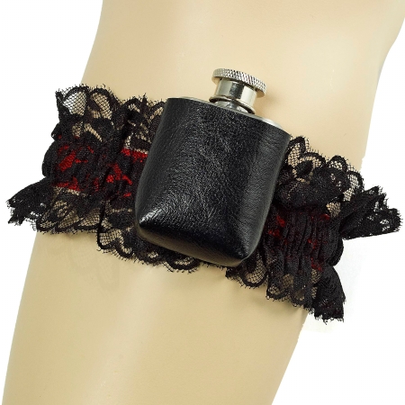 Picture of Forum Novelties 214373 Roaring 20s Deluxe Gangster Adult Garter and Flask - Black - One-Size