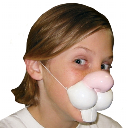 Picture of Rubies Costumes 104484 Rabbit Nose with Elastic Band - White - One Size