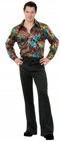 Picture of Charades Costumes 177711 Black Disco Pants Adult - Black - Size 36