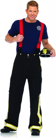 Firefighter Adult Costume - Black - X-Large