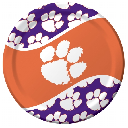 Picture of Creative Converting 207176 Clemson Tigers Dinner Plates