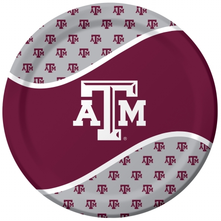 Picture of Creative Converting 207497 Texas A & M Aggies Dinner Plates