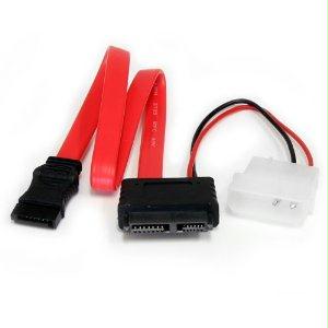 Startech   12In Slimline Sata To Sata With Lp4 Power Cable Adapter