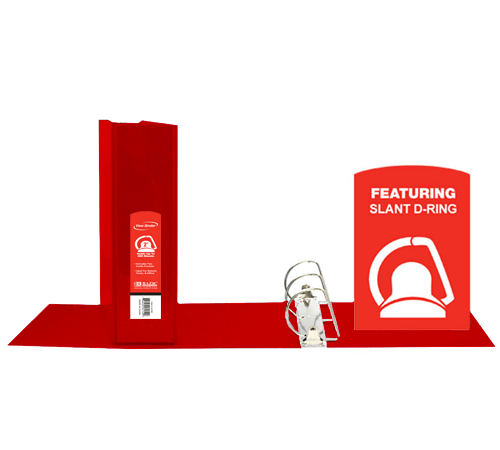 Bazic -12 2 in. Red Slant-D Ring View Binder with 2-Pockets - Pack of 12