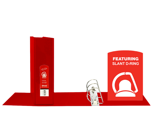 Bazic    3" Red Slant-D Ring View Binder w/ 2 Pockets Pack of 12