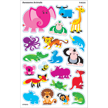 Picture of Trend Enterprises Inc. T-46328 Awesome Animals Supershapes Stickers Large