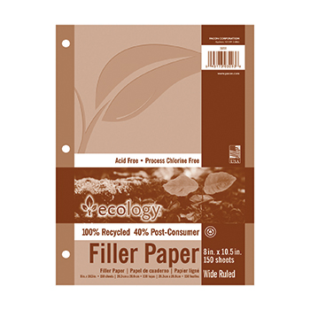 Picture of Pacon Corporation PAC3203 Ecology Recycled Filler Paper Pack Wide Ruled