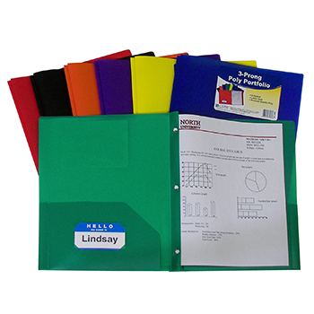Picture of C-Line Products Inc CLI33960 Two Pocket Poly Portfolios 36/Box Assorted With Prongs