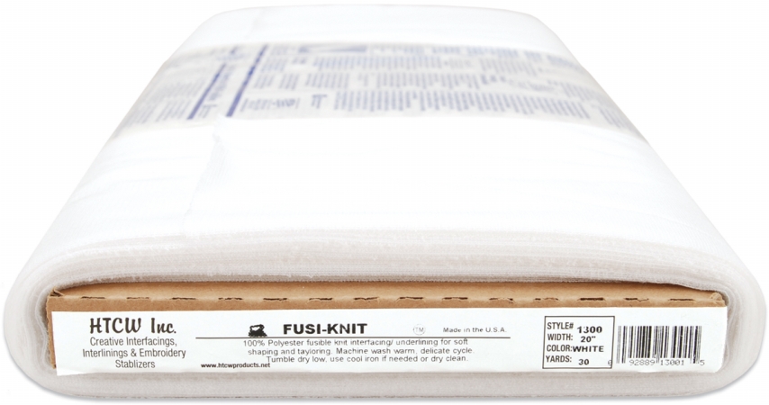 Cotswold 1300-W Fusi-Knit Fusible Tricot Interfacing 20 in. x 30yds-White - Case of 30