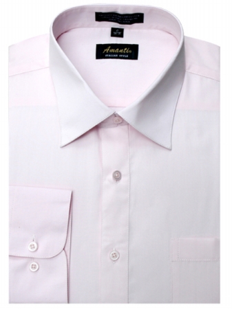 Picture of Amanti CL1008-15 1-2x34-35 Amanti Mens Wrinkle Free Pink Dress Shirt - Pink-15 1-2 x 34-35