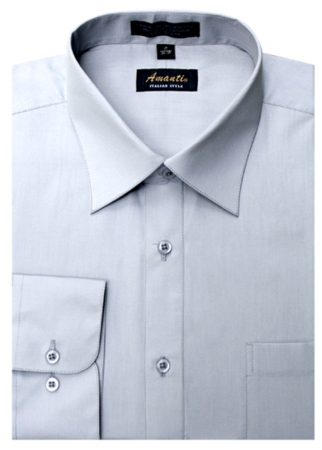 amanti dress shirt Amanti Men's Classic Dress Shirt Convertible Cuff Solid Rust / 19 34/35
