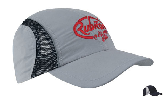 3814NA-WH Micro Fibre and Mesh Sports Cap with Reflective Trim - Navy-White