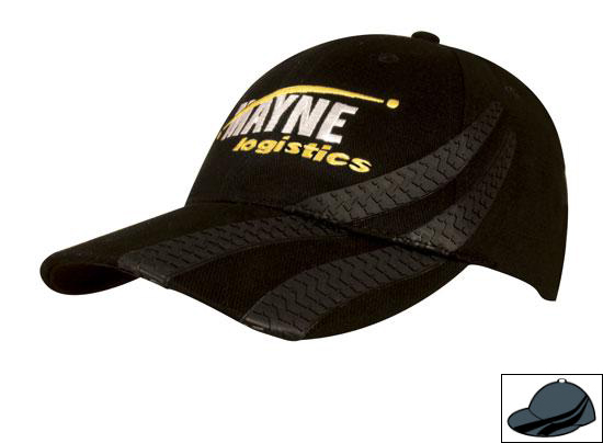 4015CH Brushed Heavy Cotton Cap with Tyre Tracks - Charcoal