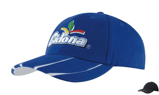 4018NA-WH Brushed Heavy Cotton Cap with Laminated Two-Tone Peak - Navy-White