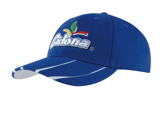 4018RO-WH Brushed Heavy Cotton Cap with Laminated Two-Tone Peak - Royal-White
