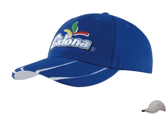 4018ST-BL Brushed Heavy Cotton Cap with Laminated Two-Tone Peak - Stone-Black