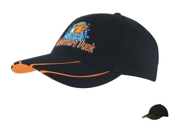 4019BL-GRN Brushed Heavy Cotton Cap with Hi-Vis Laminated Two-Tone Peak - Black-Green
