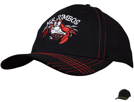 4086BL-GO Contrast Cross Stitch Cap - Black-Gold