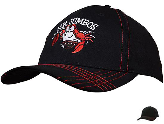 4086BL-RE Contrast Cross Stitch Cap - Black-Red
