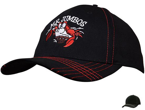 4086BL-WH Contrast Cross Stitch Cap - Black-White