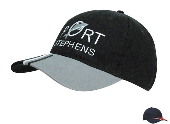 4178NA-WH-RE Tri-Coloured Peak Cap - Navy-White-Red