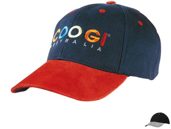 4200BL-GRY Suede Peak Cap - Black/Grey - Structured 6 Panel - Stylish Design