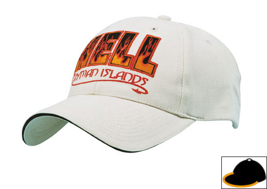 4229BL-OR Unstructured Brushed Cotton Cap with Sandwich Trim - Black-Orange