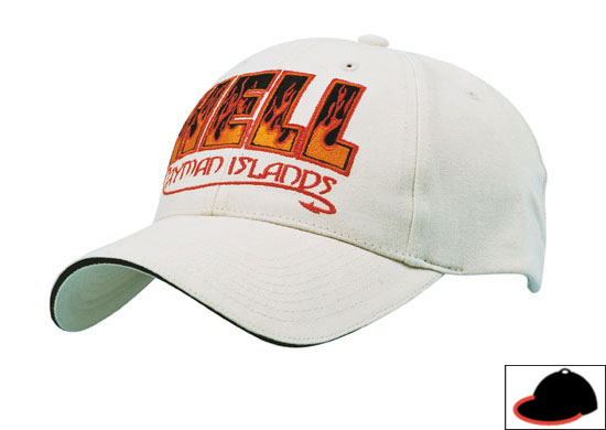 4229BL-RE Unstructured Brushed Cotton Cap with Sandwich Trim - Black-Red