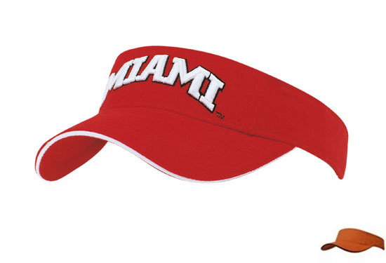 4230OR-BL Brushed Heavy Cotton Visor with Sandwich Trim - Orange-Black