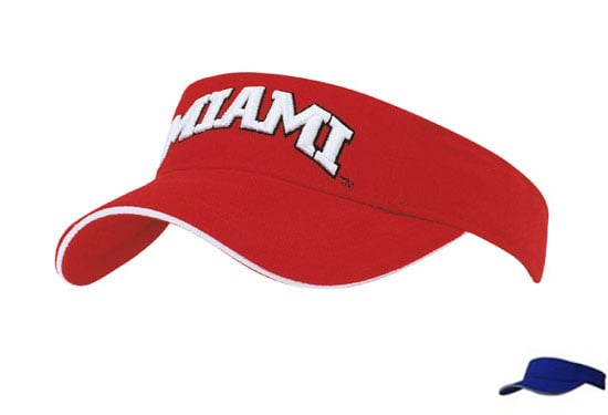 4230RO-WH Brushed Heavy Cotton Visor with Sandwich Trim - Royal-White