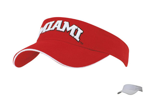 4230WH Brushed Heavy Cotton Visor with Sandwich Trim - White