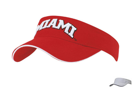 4230WH-NA Brushed Heavy Cotton Visor with Sandwich Trim - White-Navy
