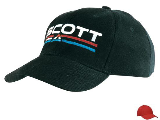 4242RE 6 Panel Brushed Cotton Cap - Red