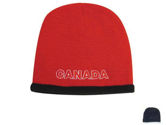 4253NA-SK Roll Down Acrylic and Polar Fleece Beanie Cap - Navy-Sky