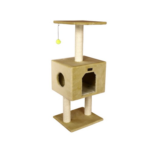 Picture of ArmarkatReal Wood Cat Tree With Condo And Scratch Post 42 Height Beige A4201