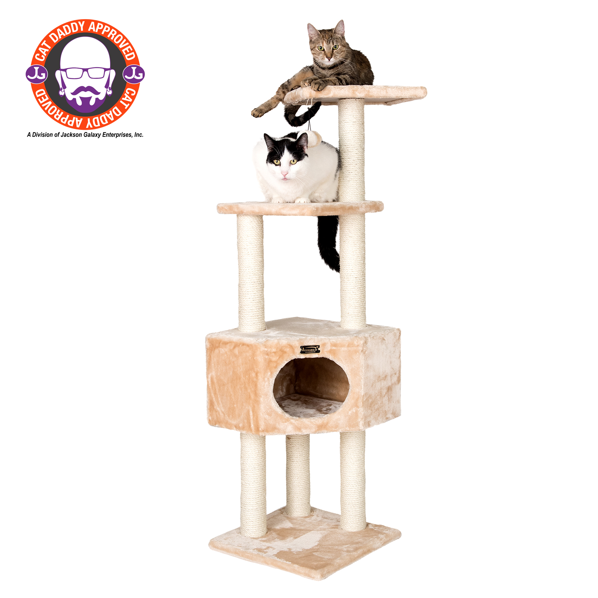 Picture of Armarkat 3 Tier Real Wood Cat Tree  Armarkat Scratch furniture A5201  Beige
