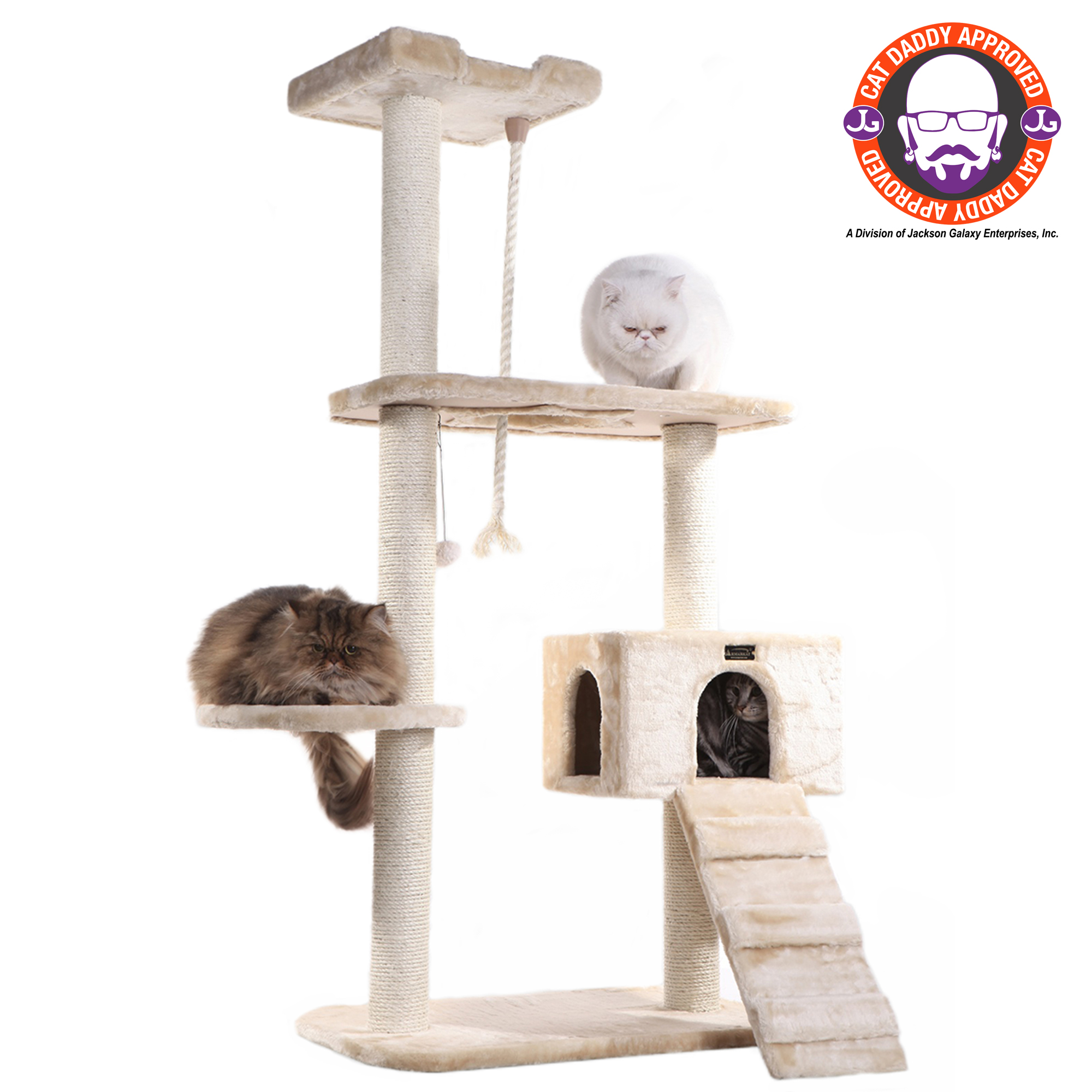 Picture of Armarkat Natural Sisal Real Wood Scratching Cat Tree 58 Height Beige A5801