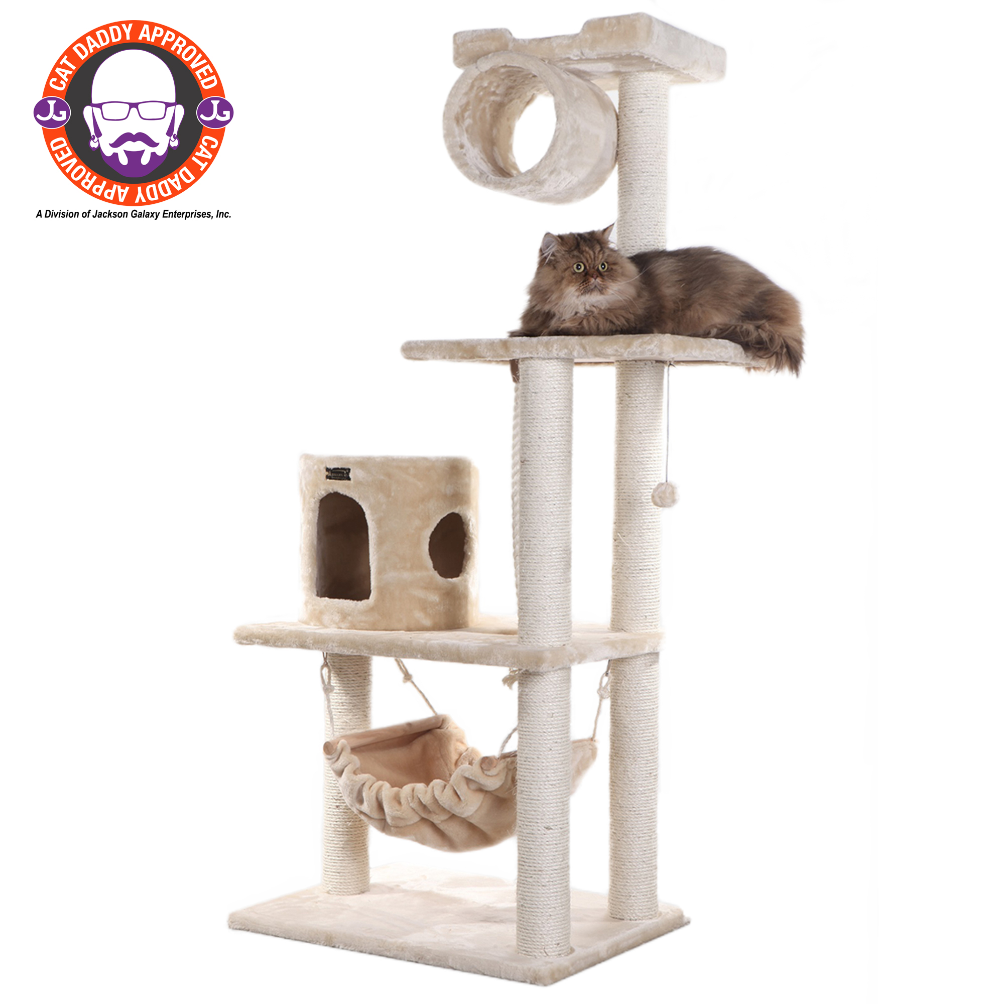 Picture of Armarkat 62&quot; Real Wood Cat tree With Scratch posts  Hammock for Cats And Kittens A6202