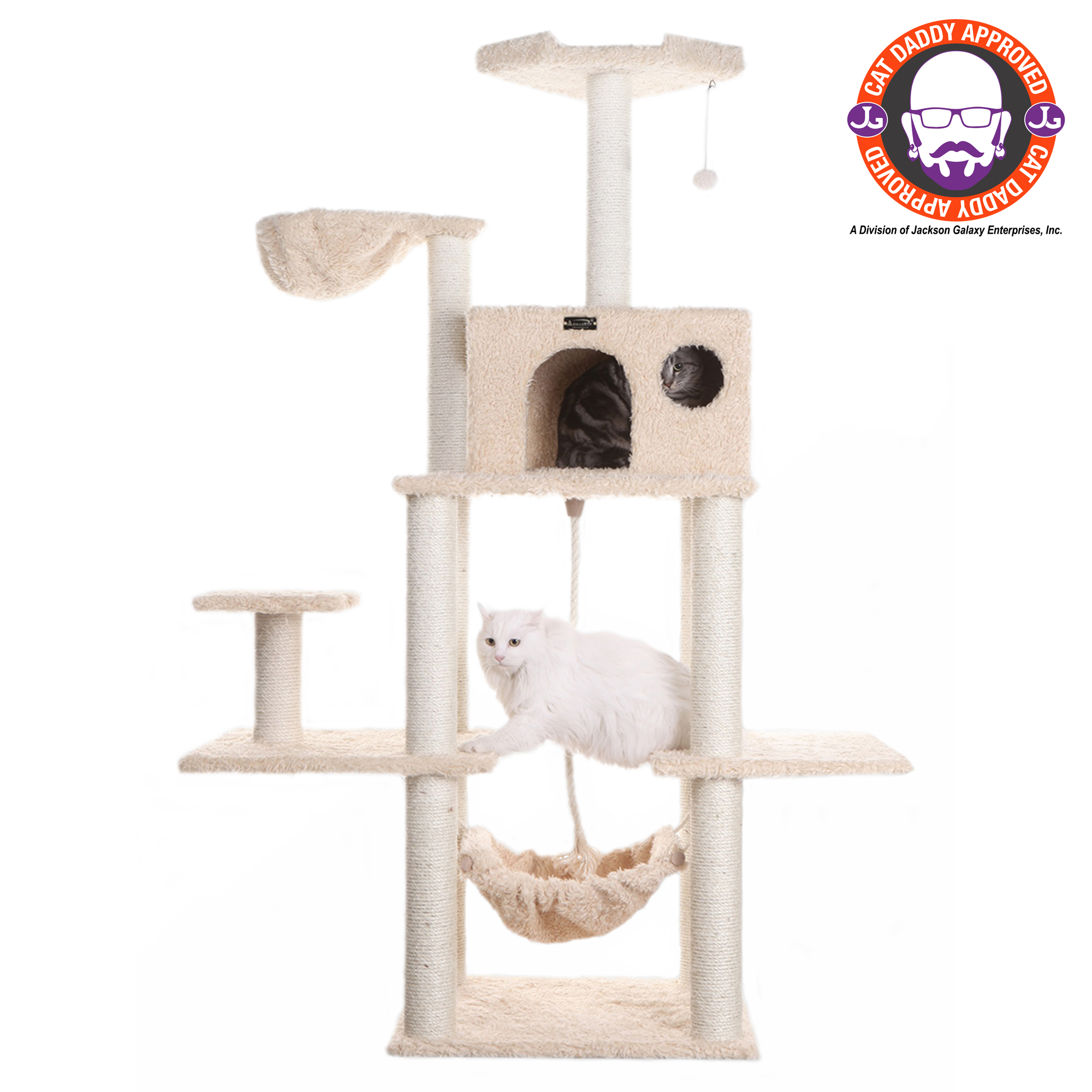 Picture of Armarkat Mult -Level Real Wood Cat Tree Hammock Bed  ClimbIng Center for Cats and Kittens A6901